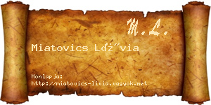 Miatovics Lívia névjegykártya